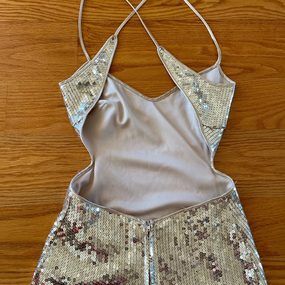 Gold Sequin Mini Dress - Picture 2 of 5